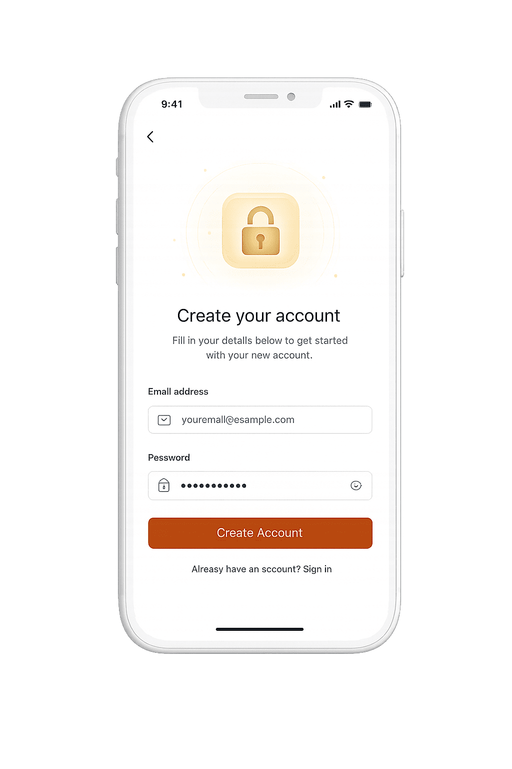 Create your KitBank account on mobile