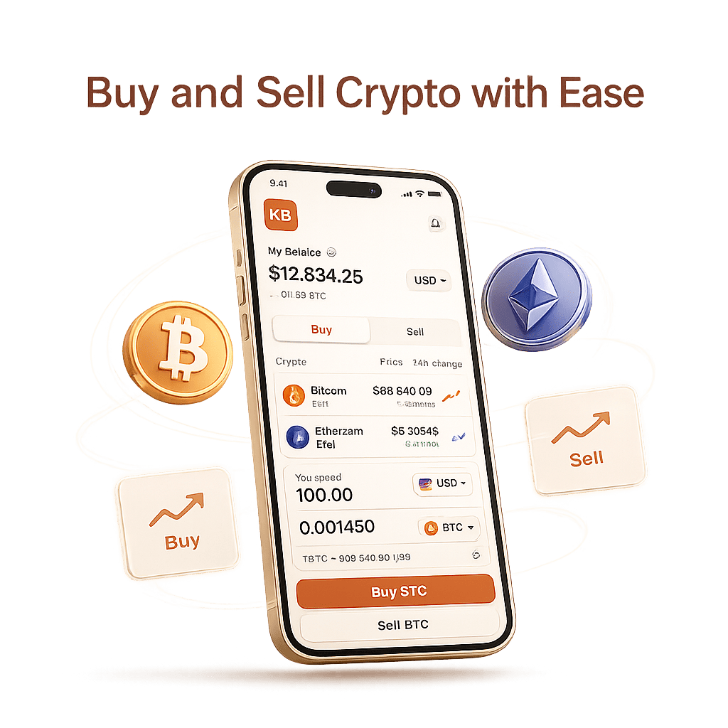 Buy and sell crypto in the KitBank app