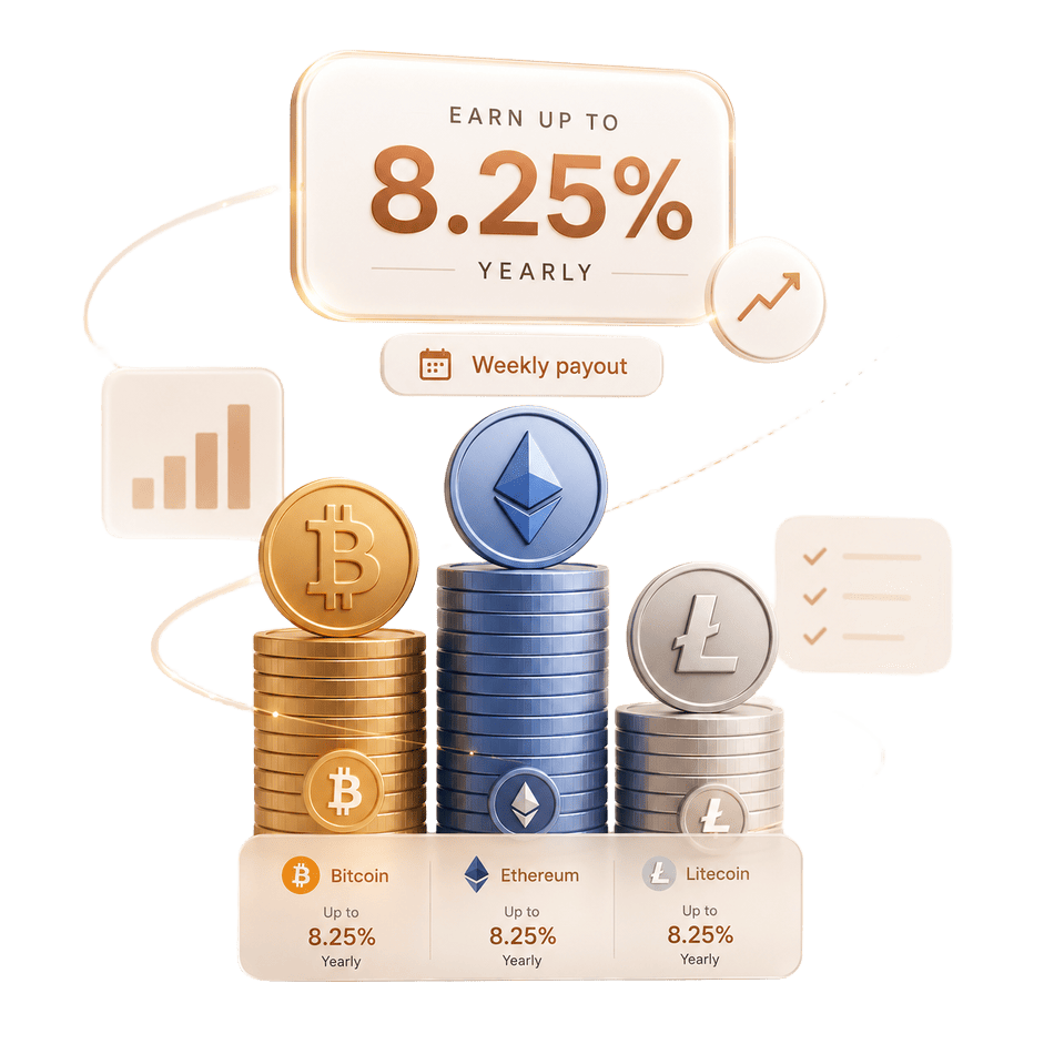 Earn up to 8.25% yearly on crypto staking